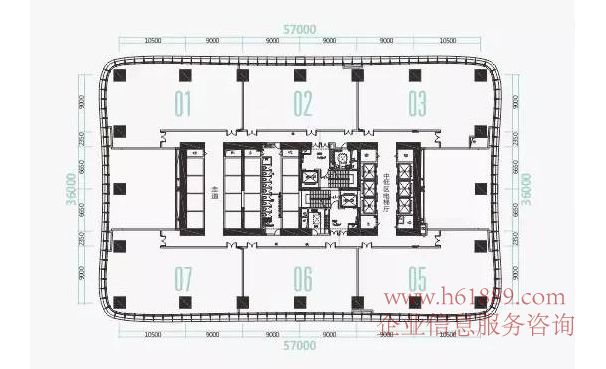 京基濱河時代大廈 寫字樓 戶型圖片