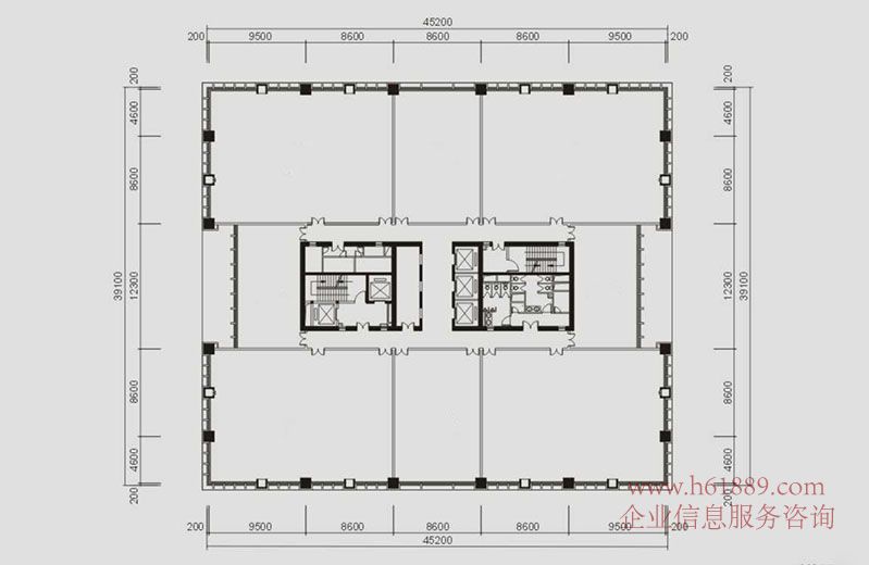 中央西谷大廈 福田 新洲片區(qū) 實用率高 戶型方正 優(yōu)惠出租 戶型圖片