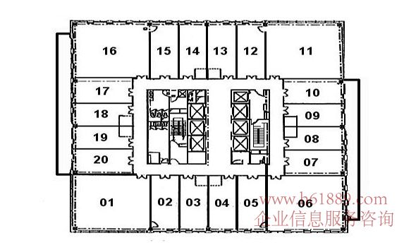 中心商務大廈 寫字樓 戶型圖片