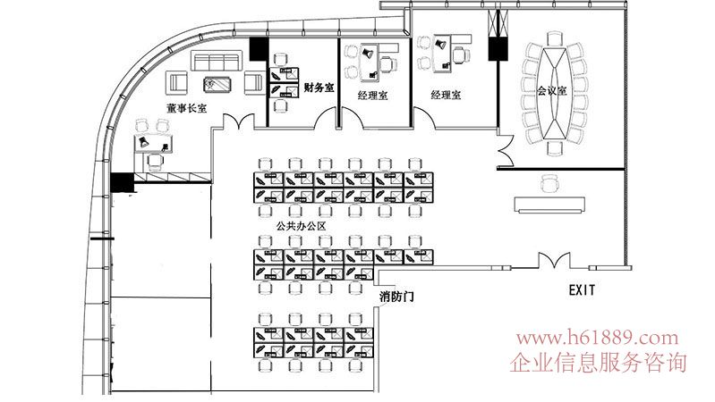 卓越城二期 南區(qū) 寫字樓 雙子中心 高層 電梯口 雙面采光 優(yōu)惠出租 戶型圖片