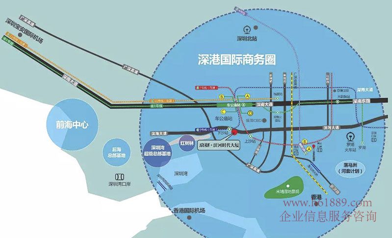 京基濱河時代大廈 出租:99元/平米/月 真實信息 圖片本人實拍 隨時入駐 交通位置圖片