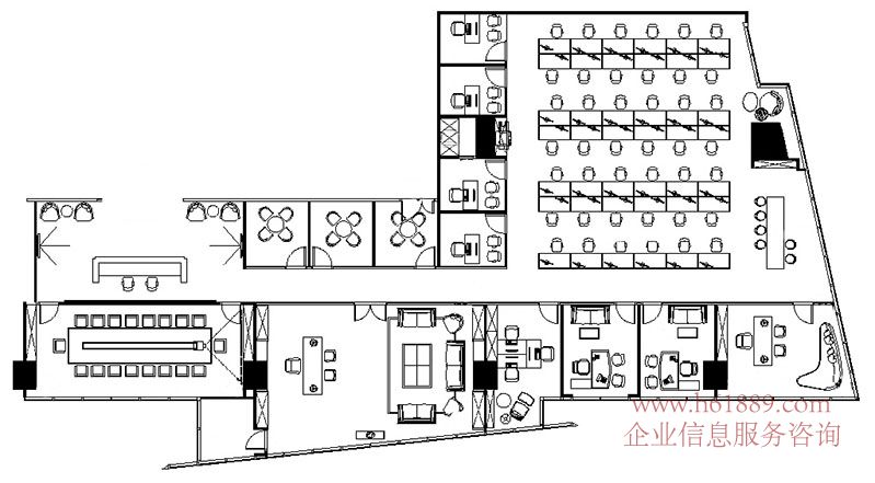 新世界商務中心 證券交易所+廣深港高鐵站旁 5A甲級寫字樓 裝修好 全辦公家私 出租 戶型圖片
