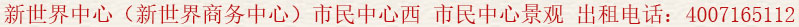 世界中心(新世界商務(wù)中心)市民中心西 市民中心景觀 出租電話:400 7165 112