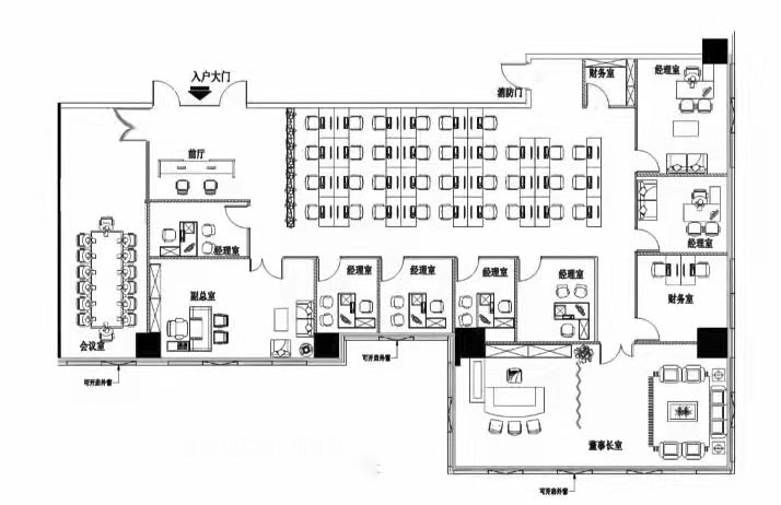 京地大廈 崗廈站D出口 地鐵10號(hào)線(坂田線)與地鐵1號(hào)線(羅寶線) 電梯口 全辦公家私 出租 戶型圖片